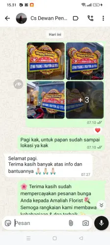 Testimonial Papan Bunga Pernikahan kebun jeruk